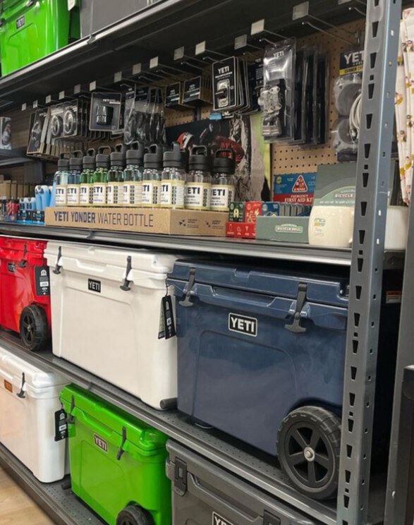 Coolers Placed In A Metallic Rack